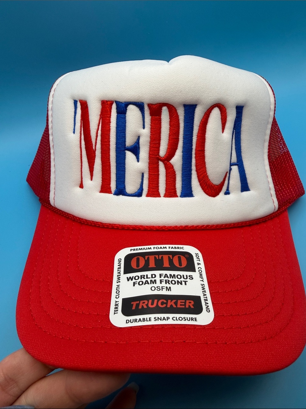 Patriotic Embroidered Trucker Hat American Honey Vacation Merica Lake Beach Cap